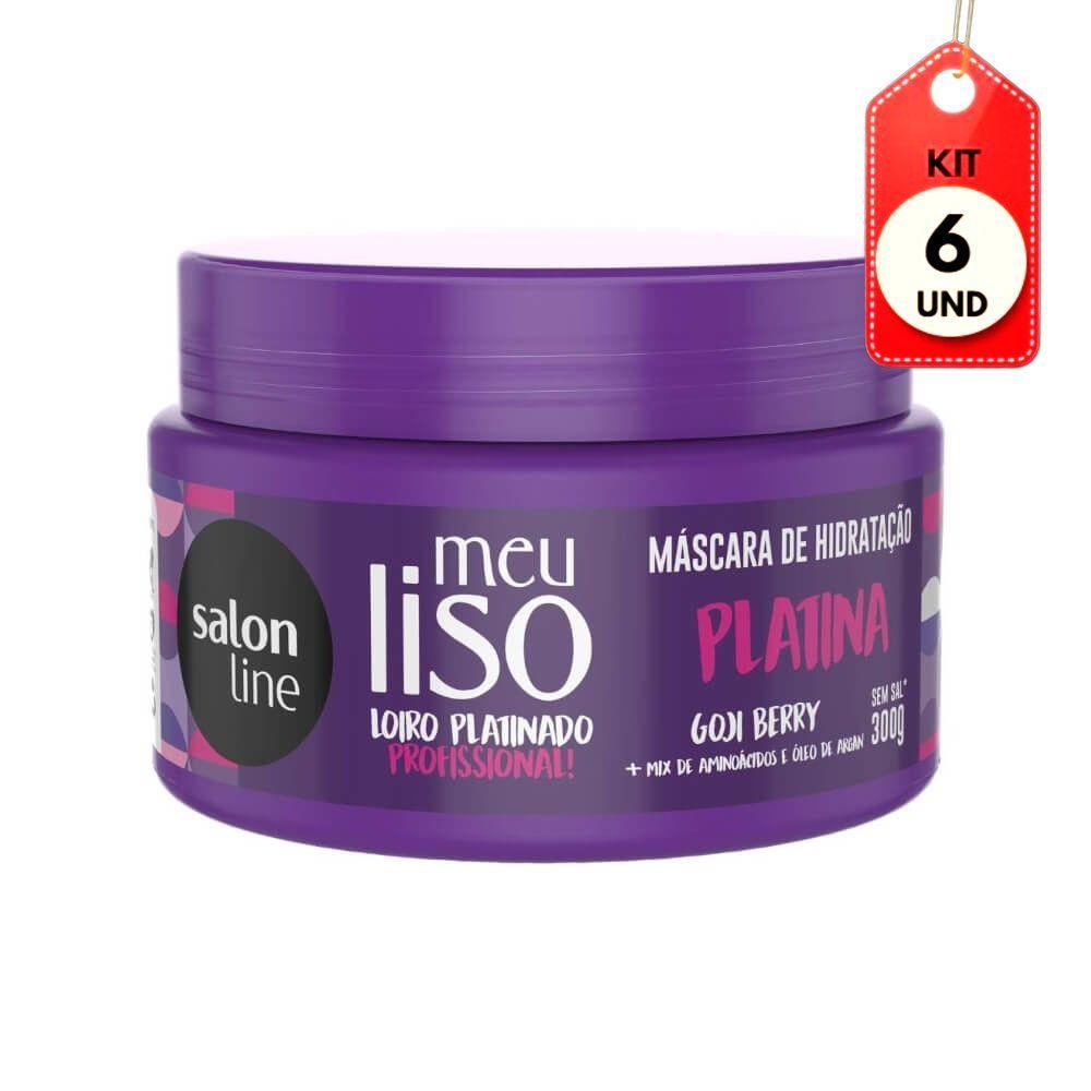 Kit C/06 Salon Line Meu Liso Loiro Platinado Platina Máscara 300g