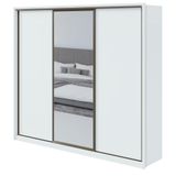 Guarda-roupa Casal Spazio 270 Glass 3 Portas 6 Gavetas Branco