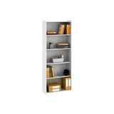 Estante Livreiro De Escritório Esm201 C- 5 Nichos 70x182cm Branco - Movelbento