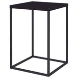 Mesa Lateral Quadrada Cube Artesano 40 Cm (largura) Em Mdp Estrutura Preta Em Aço Preto Fosco