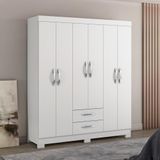 Guarda-roupa Casal 6 Portas 2 Gavetas Viena Notável Branco