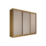 Guarda Roupa Casal 3 Portas De Correr E 6 Gavetas Diamond/londres Freijo Cumaru C/ Fendi - Novo Horizonte