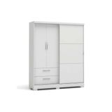 Guarda Roupa Solteiro 3 Portas 1 De Correr E 2 Gavetas C533 Branco