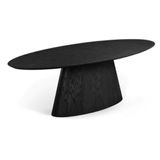 Mesa De Jantar Cone Oval 180x100 Cm Base Madeira Ebano Tampo Ebano