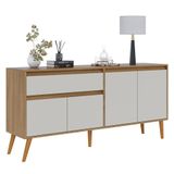 Buffet Aparador Ravi 4 Portas 1 Gaveta Nature Off White - Abmaza