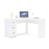 Mesa Canto P/escritório Fênix C/ 3 Gavetas Branco - Politorno