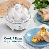 Elite Gourmet EGC-007 Easy Electric Poacher, Omelet Eggs & Soft, Medium, Hard-Boiled Egg Boiler Fogão com Auto Shut-Off and Buzzer, Copo de Mediçã