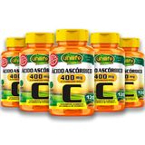 Kit 5 Vitamina C Ácido Ascórbico Unilife 120 Capsulas Veganas