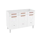 Balcão De Cozinha Mirage New Aço P/pia 3 Portas E 2 Gavetas S/tampo 120cm Branco - Telasul