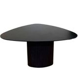Mesa De Jantar Cone Orgânica Redonda 100x103 Cm Base Ébano Tampo Ébano