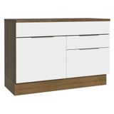 Balcão Gabinete De Pia 120 Cm 1 Portas E 2 Gavetas (com Tampo) Rustic/branco Stella Madesa Rustic/branco