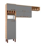 Cozinha Modulada Sofia 3 Peças Mdf Premium Madeform Noce Com Fendi