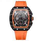 Relógio De Pulso Quartzo Masculino, Impermeável, Luminoso 8442 - Laranja