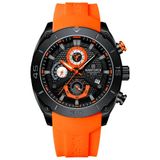 Relógio De Pulso Quartzo Masculino Esportivo Luminoso Impermeável Laranja