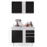 Armário Aéreo 100cm Luziania Branco/preto