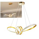 Lustre Luminaria Pendente Arco Aneis Infinito Led 3 Em 1 Decorativa Luxo Moderno Sala Quarto