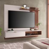 Painel Home Suspenso Tv Até 60 1 Porta 1 Prateleira Tocantins 1.6 Off White Nogueira Real