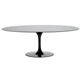 Mesa De Jantar Tulipa Saarinen Oval 160x90 Cm Laqueado Cores Preto