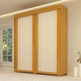 Guarda Roupa Casal 2 Portas De Correr Flex Color 100% Mdf Yasamen Espresso Móveis Nature/off White