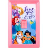 Disney Princess LED Night Light Switch, Bateria Operada, Brilho Suave, Manual, Portátil, Sem Fio, Ímãs, Stick On, Com Rapunzel, Ariel & Jasmine, R