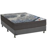 Cama Box Viúva: Colchão Molas Ortobom Superpocket Iso Firme + Base Crc Suede Cinza(128x188)
