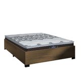 Cama Box Casal Desmontável Colchão Molas Ensacadas Com Euro In New York 138x188x57cm Marrom / Branco / Cedro Gazin  Suporta Até 120kg Por Pessoa