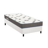 Cama Box Solteiro: Colchão Espuma Ortobom D33 Light Saúde + Base Crc Courano White(88x188)