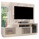 Estante Home Theater Frizz Plus Tv Até 60 Polegadas 2 Portas Cor Calacata E Off White - Madetec Móveis