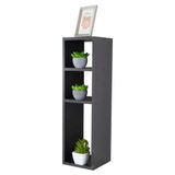 Mesa De Cabeceira Com Nichos Preto Cama Solteiro Quarto Sala70cm