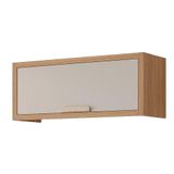 Armário Aéreo De Cozinha Mdf 80cm Geladeira 1 Porta Basculante Mgm Móveis Freijó-off White