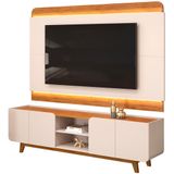 Rack Para Sala Com Painel Para Tv 75 Pol Led Cine D05 Off White Freijó - Lyam Decor