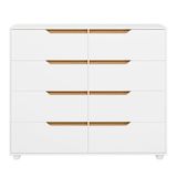 Cômoda Para Quarto 8 Gavetas 136cm Doble Branco Fosco Nature Albatroz