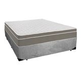 Cama Box Casal Suede + Colchão Sereneprime Molas Ensacadas 138x188x65 Cinza