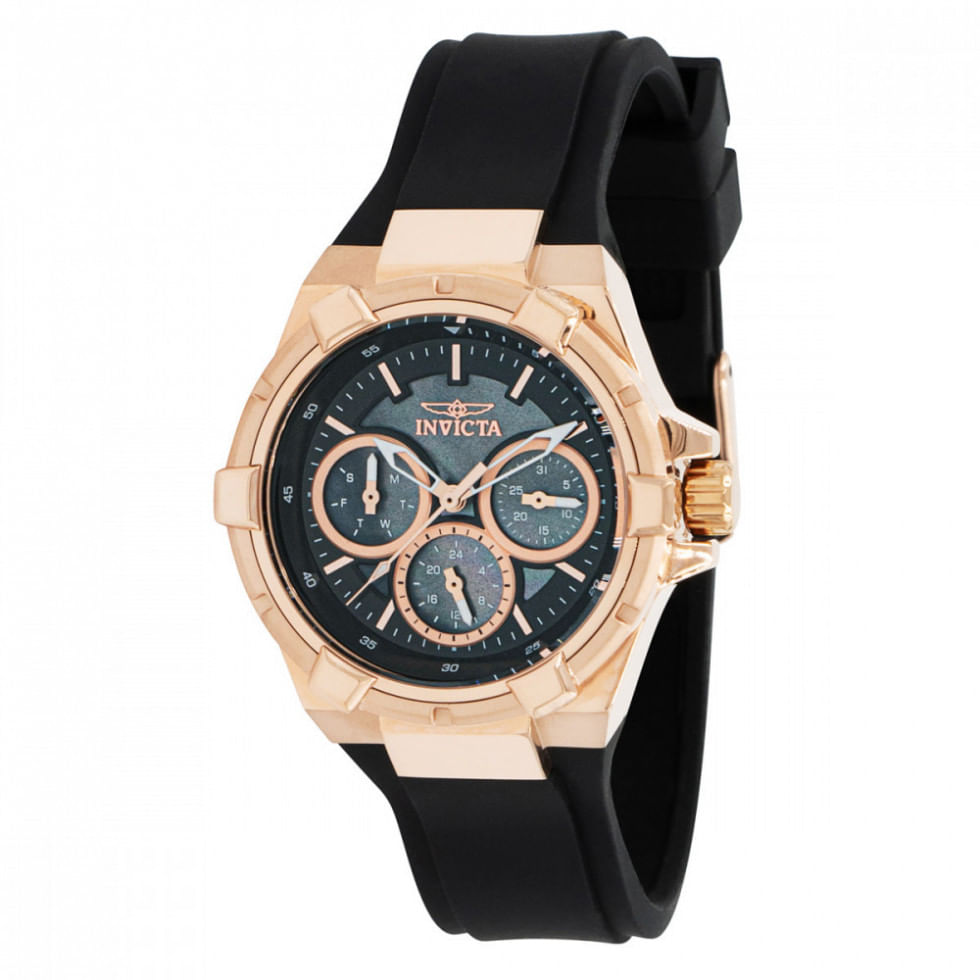 Relógio Feminino Aviator Com Mostrador Madrepérola, Invicta 37305, Preto