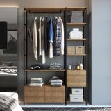 Guarda Roupa Closet Modulado Steel Estilo Vermont E Preto