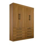 Guarda-roupa 4 Portas 8 Gavetas 100% Mdf Mônaco D&#39;doro Cor:cinamomo