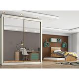Roupeiro Zurique 2 Portas Espelhada 100 Mdf Off White