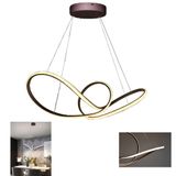 Lustre Pendente Arco Infinito 3 Em 1 Aneis Led 49w Luminaria Luxo Teto Sala De Jantar