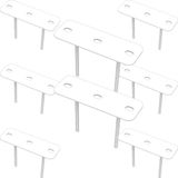 08 Suportes 2 Espetos Estacas Chão Refletor 08 Cjts - Branco