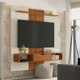 Painel Com Nichos Verona Off White Naturalle Ripado