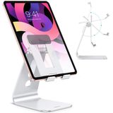 Suporte de tablet ajustável para mesa, braços mais longos atualizados para maior estabilidade, suporte de suporte de suporte do iPad OMOTON T2 com des