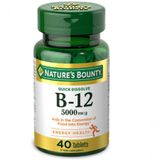 Vitamina B-12, 5000mcg, 40 Comprimidos Sublingual, Natures Bounty