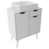 Gabinete Com Cuba Para Banheiro Bn3600x37 Branco