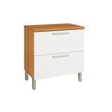 Balcão De Cozinha Burguesa Premium 1 Porta E 1 Gaveta C- Tampo 80cm Freijó-branco - Nesher