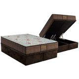 Cama Box Baú Queen: Colchão Molas Probel Prolastic Prodormir Sucess Sleep + Base Brown(158x198)