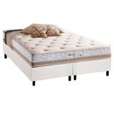 Cama Box Queen: Colchão Molas Herval Maxspring Spain + Base Crc Courano White(158x198)