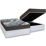 Cama Box Baú Casal: Colchão Molas Ensacadas Ortobom Superpocket Fort Tech Iso + Base White(138x188)
