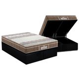 Cama Box Baú Queen: Colchão Probel D33 / Ep Plus + Base Black(158x198)