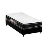 Cama Box Solteiro: Colchão Espuma Castor D33 Black E White Double Face + Base Black(88x188)