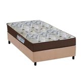 Cama Box Solteiro: Colchão Espuma Ortobom D45/ep Fort Tech Iso 150 + Base Crc Suede Clean(88x188)